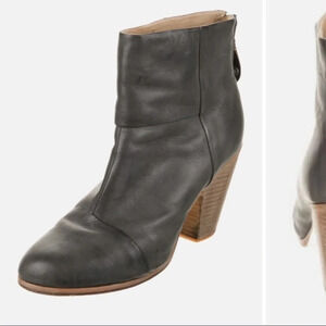 Excellent condition gray leather rag & bone newbury boot size 36.5 euro 6.5 us